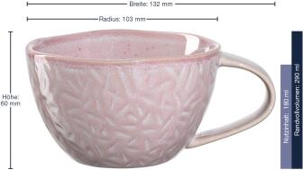 Leonardo Keramiktasse MATERA 290 ml rosé, 4er-Set