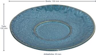 Leonardo Keramikuntertasse MATERA 15 cm blau, 4er-Set
