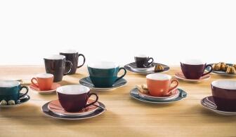 Eschenbach Porzellan Untertasse 14,5 cm in orange-braun