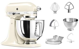 KitchenAid Küchenmaschine ARTISAN 175PS in creme mit Fleischwolf aus Metall