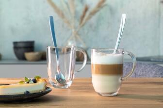 Leonardo 2 Latte Macchiato Tassen NAPOLI 380 ml + 2 Löffel