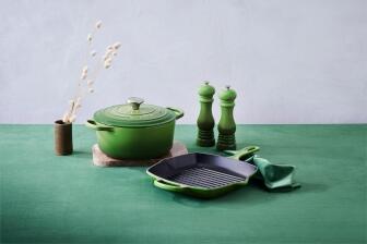 Le Creuset Grillpfanne SIGNATURE quadratisch in Bamboo Green