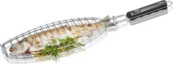 GEFU Fischbräter BBQ Grillkorb für ganzen Fisch mit Kräutern