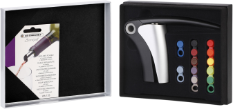 Le Creuset Screwpull Korkenzieher Leverpull LM-150 in silber im Geschenkset