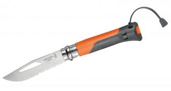 Opinel Outdoor-Messer No. 8 orange Klappmesser mit Wellenschliff