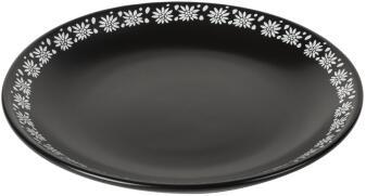 Kuhn Rikon Teller Alpweide schwarz matt 19 cm Blumenrand