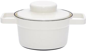 Riess Emaille Aromapot weiß Emaille-Topf mit Deckel