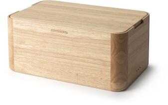 Continenta Brotkasten aus Gummibaumholz mit integrierten Griffmulden