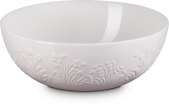 Le Creuset Salatschüssel Jardin shell pink Keramikschüssel mit Reliefmuster