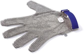 triangle Kettenhandschuh Gr. L aus Edelstahl mit blauem Armband