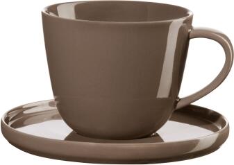ASA coppa kaori Kaffeetasse mit Unterteller braun glänzend