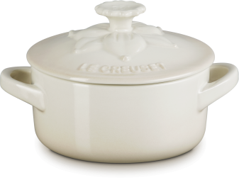 Le Creuset Mini Cocotte Jardin meringue Keramiktopf mit Deckel