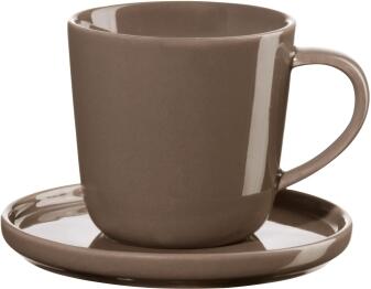 ASA Espressotasse mit Unterteller Coppa Kaori braun glänzend