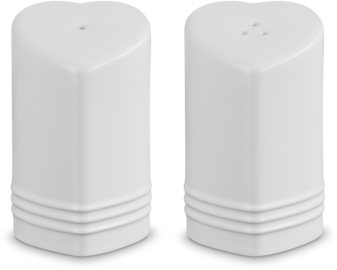 Le Creuset Salz- und Pfefferstreuer in Herzform 2er-Set in white