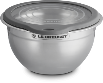 Le Creuset Edelstahlschüssel mit Glasdeckel