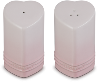 Le Creuset Salz- und Pfefferstreuer in Herzform 2er-Set in shell pink