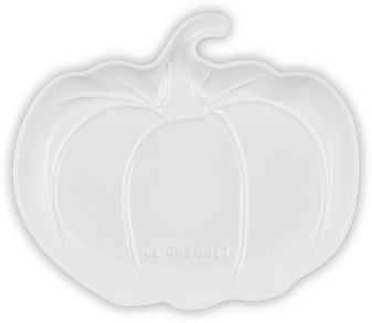 Le Creuset Kürbis-Servierplatte in white