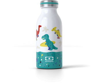 Monbento Isolierflasche MB Cooly blau Dino mit Dinosauriermotiv