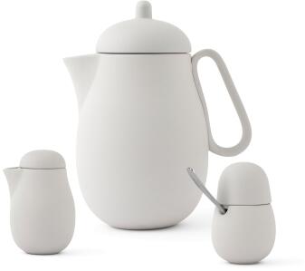 Viva Scandinavia Tee-Set Nina hellgrau 3-teilig Teekanne Zuckerdose Milchkännchen