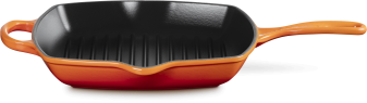 Le Creuset Signature Grillpfanne quadratisch ofenrot Gusseisen mit Rillen