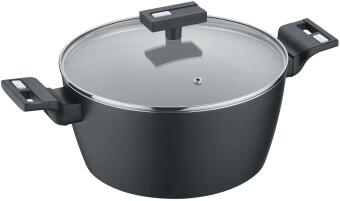 Berndes b.clever Kochtopf mit Glasdeckel und Griffen schwarz
