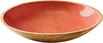 Zassenhaus Schale BRUSH CORAL Mangoholz rot innen, Holzschale rund
