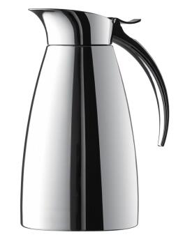 Emsa Isolierkanne Eleganza Edelstahl Thermoskanne mit Griff, silber glänzend