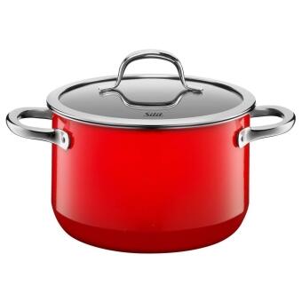 Silit Fleischtopf Passion Red rot mit Glasdeckel und Griffen