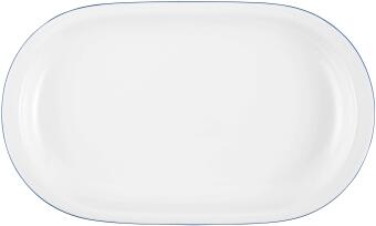 Seltmann Weiden Servierplatte oval 33x20 cm Blaurand Porzellan