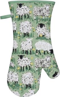 Ulster Weavers Ofenhandschuh Baumwolle Woolly Sheep Schafmotiv grün