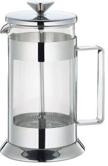 cilio Kaffeebereiter Laura Glas French Press mit Edelstahlrahmen