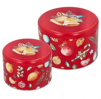 Birkmann Gebäckdosen-Set Sweet Bells groß, rote Weihnachtsdosen Set