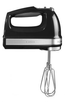 KitchenAid Handrührer schwarz mit Schneebesen-Aufsatz, Seitenansicht