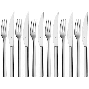 WMF Nuova Steakbesteck Set 12-teilig Messer und Gabeln Edelstahl