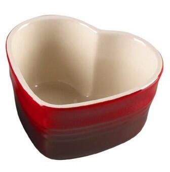 Le Creuset Herz-Förmchen kirschrot Keramik Backform