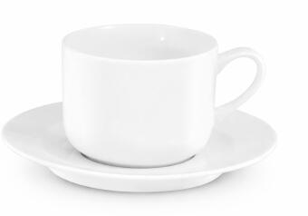 Pillivuyt Frühstückstasse Sancerre mit Untertasse weiß Porzellan