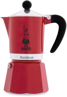 Bialetti Espressokocher Rainbow rot, Mokkakanne mit schwarzem Griff