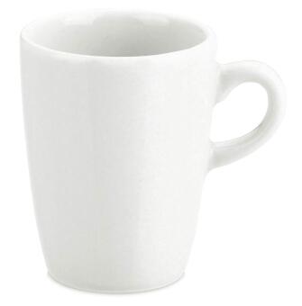 Pillivuyt Eden Henkelbecher weiß aus Porzellan, Kaffeebecher