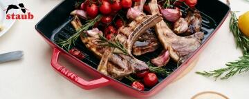 Staub Grillpfannen - Knusprig & fettarm braten mit Grillstreifen