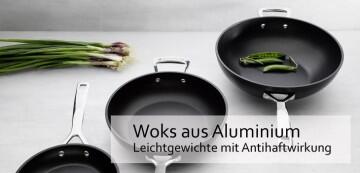 Woks aus Aluminium - Leichtgewichte mit großer Antihaftwirkung