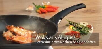 Woks aus Aluguss - Fettreduziertes Kochen, Braten & Dämpfen ohne Anhaften