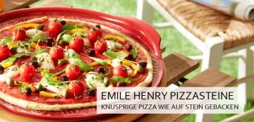 Emile Henry Pizzasteine aus Flame®-Keramik - Knusprige Pizza wie auf Stein gebacken