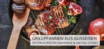 Grillpfannen aus Gusseisen - Knuspriges & fettarmes Braten mit den typischen Grillstreifen