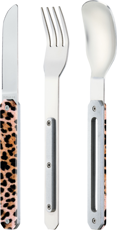 Akinod Feststehendes Besteck 12h34 poliert, Leopard