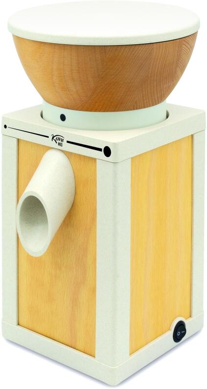 KoMo Getreidemühle KoMoMio natur Holzgehäuse mit Auslauftrichter