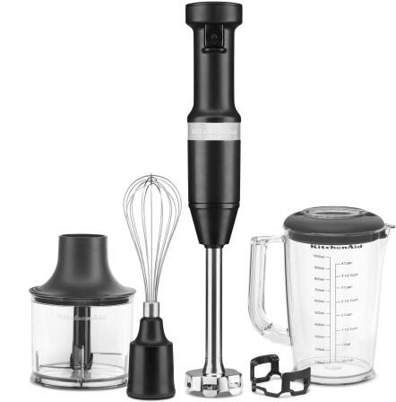 KitchenAid Stabmixer Set in mattschwarz, kabelgebunden