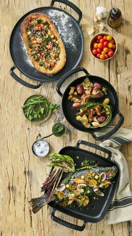 Le Creuset Grillpfanne BBQ Outdoor quadratisch in schwarz