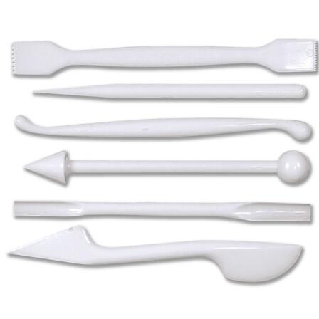 Städter Backhelfer Modellierwerkzeuge 14 cm Weiß Set, 6-teilig