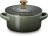 Le Creuset Mini Cocotte Holly thyme, grün mit Goldknauf