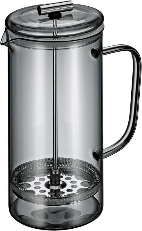 cilio Kaffeebereiter VENETO 8T grau French Press mit Glasbehälter
